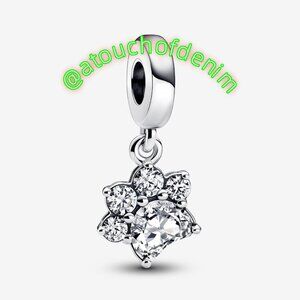 Pandora Sparkling Pet Paw Print Dangle Charm